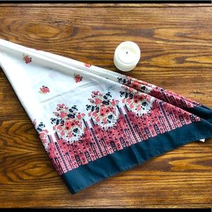 Red and black floral scarf